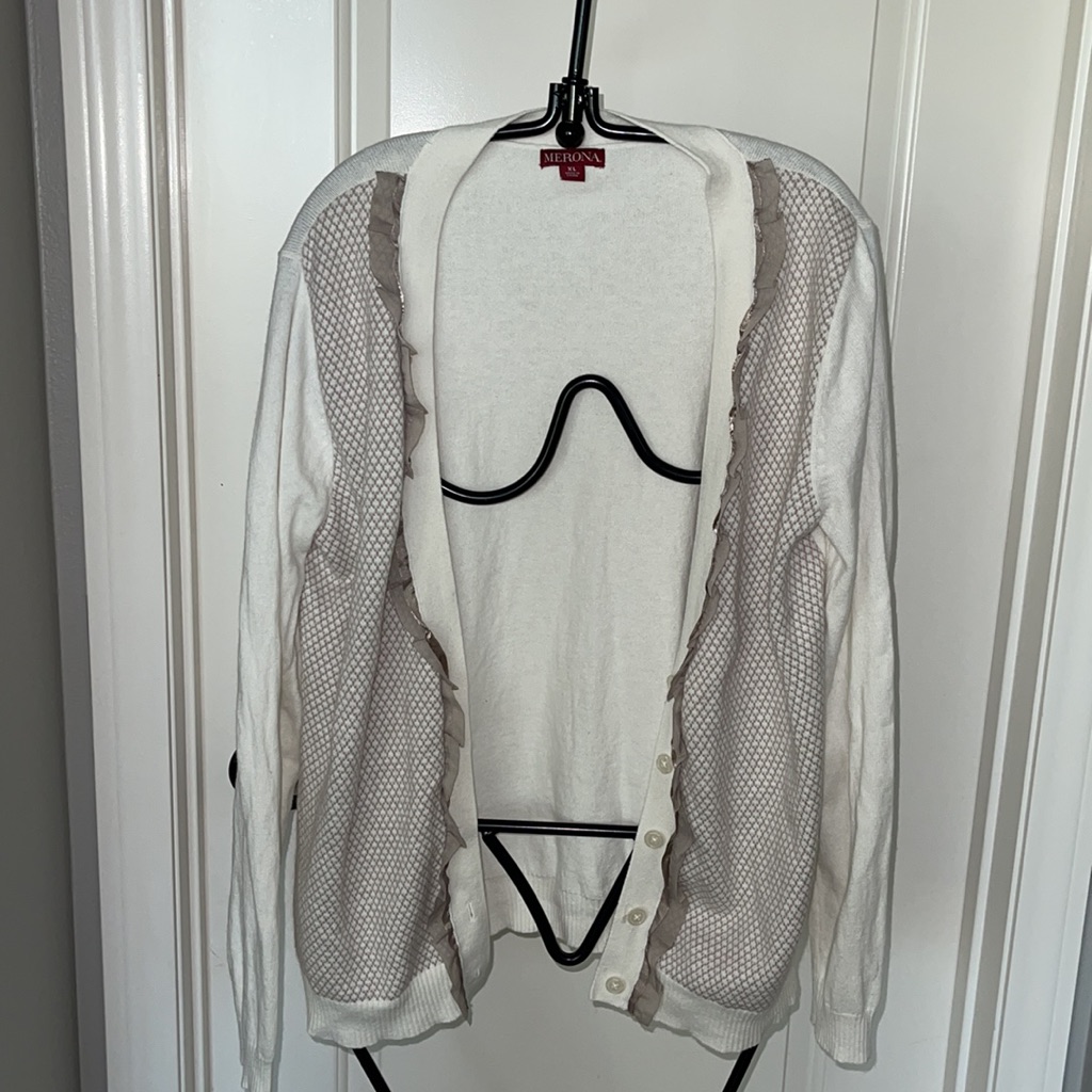 Merona Button Down Ruffled Detail Cardigan